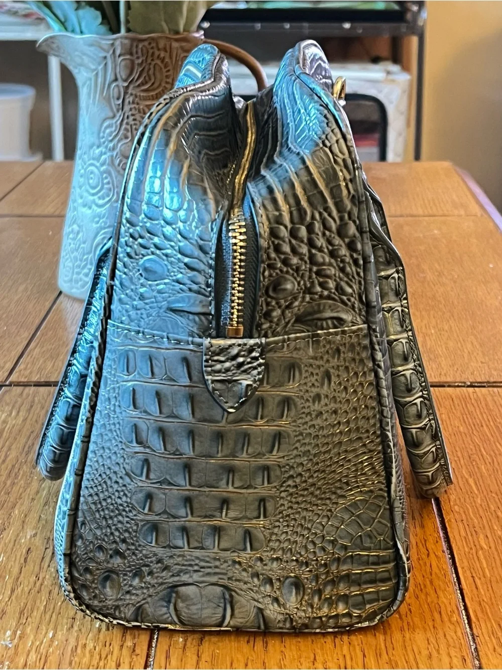 Brahmin Marissa Satchel in Slate Stratos
